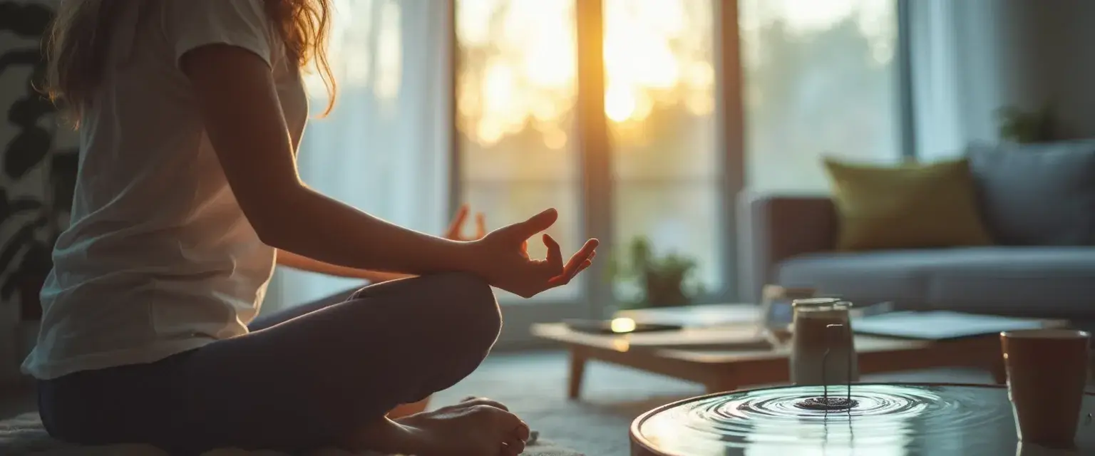 Person practicing daily mindful awareness